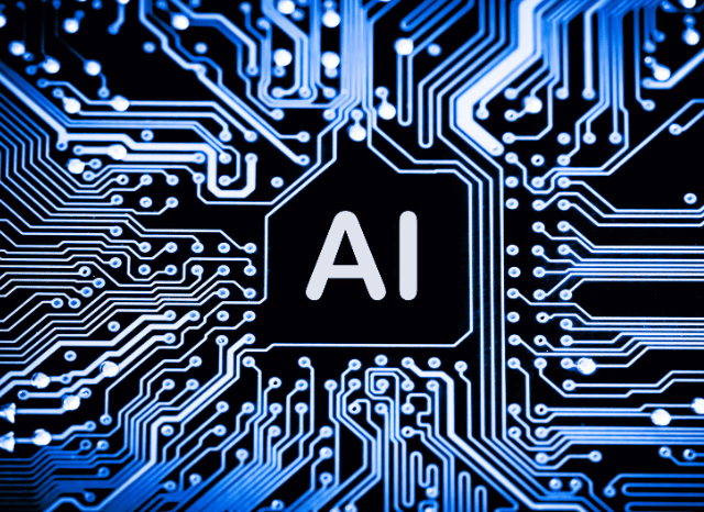 An abstract image of semiconductors for AI systems