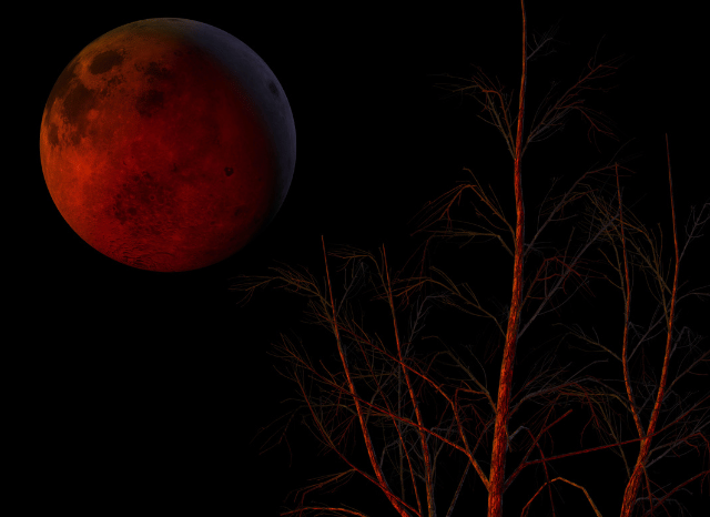 A panoramic view of the Moon during the eclipse