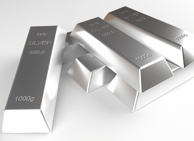 Silver bars on a neutral background